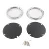 FINMOKAL Chrome & Black Motorcycle Rear Speaker Trim Grill Mesh Covers Compatible with Harley Touring Electra Glide Street Glide Tri Glide FLHTC FLHT FLHX 1996-2013 view 1