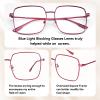 Dollger Blue Light Blocking Glasses women Oversized UV Red Fashion Bluelight Glasses matal square Eyeglasses Frame RED view 4