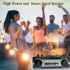 Retro Boombox, Radio Cassette Player Recorder, FM Radio, Headphone Jack, USB/Micro SD Slots, Convert Cassettes to USB/SD, Classic 80s Style Retro, Built-in Microphone view 4
