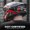 ILM Full Face Dual Visor Adult Motorcycle Helmet with Rear Wing (TheNight, XXL) and Bluetooth Headset with Hi-Fi System view 3