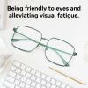 Dollger Blue Light Blocking Glasses women Oversized UV Green Fashion Bluelight Glasses matal square Eyeglasses Frame Green view 2