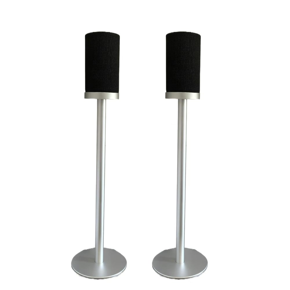 Speaker Stands Compatible with Sony SA-RS5 Home Surround Sound System(only Stand)The Speaker Floor Stand can Hide The Power Cord and is Made of Aluminum Alloy Material (Silver Pair)
