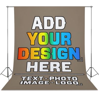 Custom Photography Cloth Design Your Own Photo Logo Text Personalized Backdrops Non-Reflective Non-Penetrating Photoshoot Background Screen Portrait Studio Photobooth Drops 56 X 79 Inches, Khaki