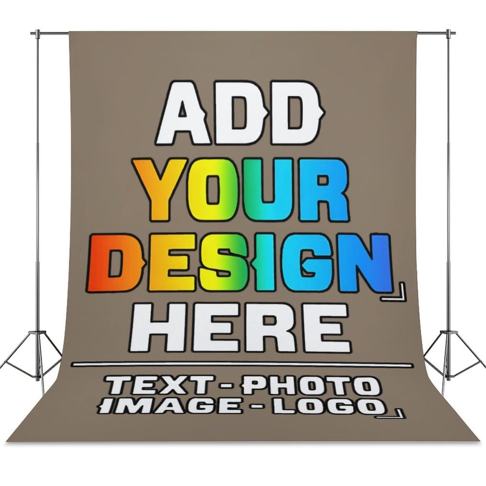 Custom Photography Cloth Design Your Own Photo Logo Text Personalized Backdrops Non-Reflective Non-Penetrating Photoshoot Background Screen Portrait Studio Photobooth Drops 56 X 79 Inches, Khaki