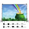 14x10ft Spring St. Patrick's Day Photography Background Green Grass Land Shamrocks Clover Leaf Pot of Gold Magical Rainbow Glitter Saint Patrick's Day Backdrop Irish Ceilidh Party Photo Props view 2