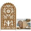 Aerdce Brown Mexican Fiesta Talavera Wedding Party Decoration Arch Backdrop Cover Stretchy Arched Stands Covers for Baptismx Birthday Baby Shower Parties Decoration(Cover+Stand) view 1