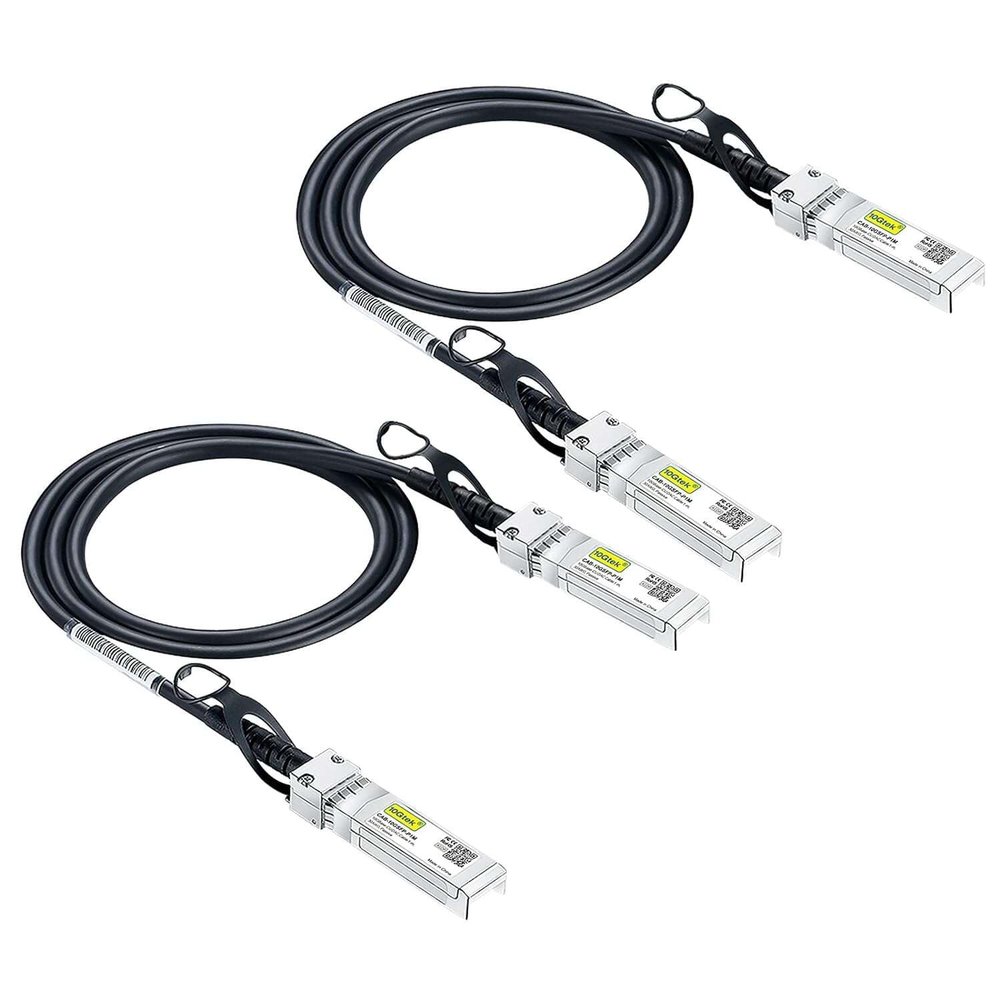 10Gtek 10G SFP+ DAC Twinax Cable, SFP+ to SFP+ Direct Attach Copper Passive for Cisco SFP-H10GB-CU0.65M, Ubiquiti UniFi, Meraki, Mikrotik, Netgear, D-Link, TP-Link and More, 0.65-Meter(2.1ft), 2-Pack