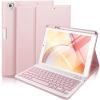 Baisla Keyboard Case for iPad 9th Generation 10.2'', iPad 8th/7th, Premium Stain-Resistant Detachable Wireless Keyboard Adjustable Grooves Case with Pencil Holder for iPad Pro 10.5/Air 3rd Gen(Pink) view 1
