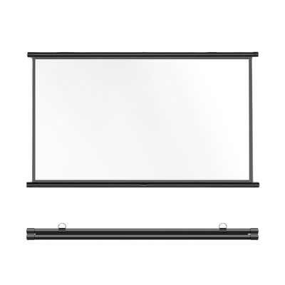 Metal Projector Screen Manual 4:3 16:9 HD Pull Down Projector Screen, Black Retractable Projection Projector Screen Pull Up, Projection DisplayWall/Ceiling Mounted Punch-Free Mobile Projection Screen