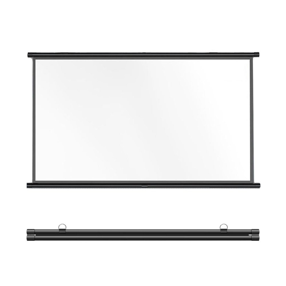Metal Projector Screen Manual 4:3 16:9 HD Pull Down Projector Screen, Black Retractable Projection Projector Screen Pull Up, Projection DisplayWall/Ceiling Mounted Punch-Free Mobile Projection Screen