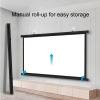 Metal Projector Screen Manual 4:3 16:9 HD Pull Down Projector Screen, Black Retractable Projection Projector Screen Pull Up, Projection DisplayWall/Ceiling Mounted Punch-Free Mobile Projection Screen view 2