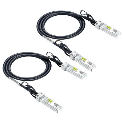 10Gtek 10G SFP+ DAC Twinax Cable, SFP+ to SFP+ Direct Attach Copper Passive for Cisco SFP-H10GB-CU0.75M, Ubiquiti UniFi, Meraki, Mikrotik, Netgear, D-Link, TP-Link and More, 0.75-Meter(2.5ft), 2-Pack