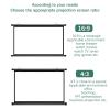 16:9/4:3 HD Projection Screen, Foldable Anti-Crease Portable Projector Movie Screen, Manual Pull Down, Wall/Ceiling Mount, Movie Screen Fixed Frame 3D Projector Screen for 4K HDTV Movie Theater Home(1 view 2