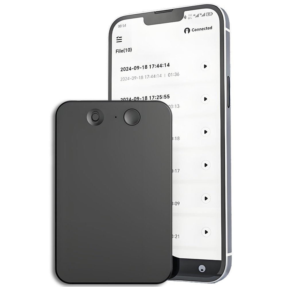 BEUDUOQI AI Voice Recorder, Magnetic Voice Recorder with No Fee for Transcribe Summarize Empowered by ChatGPT, App Control, 58 Languages, 64GB Memory, Audio Recorder for Lecture, Meeting, Calls,Black