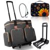 Sambois Rolling Teacher Tote Bag with Detachable Trolley Elegant Gray & Watch Band Organizer Case for Apple Watch Band Sunflower view 1