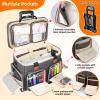 Sambois Rolling Teacher Tote Bag with Detachable Trolley Elegant Gray & Watch Band Organizer Case for Apple Watch Band Sunflower view 2