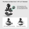 WINDFRD 1.5" Ball Aluminum Fish Finder Mount with Clamp Base for Rails 1.18'' to 2'' in Diameter, Medium Arm Marine Electronic/Depth Finder Mount for Boat, Compatible with Garmin, Lowrance and More view 3