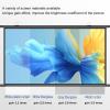 Manual Pull-Down White Projector Screen, 16:9 HD Portable Manual Pull Down Projector Screen,Wall Ceiling Mounted Widescreen For Home Theater Cinema Office Movie TV Game, Matte White(White fiberglass,4 view 2