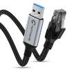 Dutevolns USB to Ethernet Cable 6.6 FT, USB 3.0 A to RJ45 Male Nylon Adapters, Gigabit Directly Connected, Compatible for Laptop, Desktop PC, Switch, Windows 10 and Windows 11 view 1