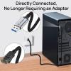 Dutevolns USB to Ethernet Cable 6.6 FT, USB 3.0 A to RJ45 Male Nylon Adapters, Gigabit Directly Connected, Compatible for Laptop, Desktop PC, Switch, Windows 10 and Windows 11 view 2