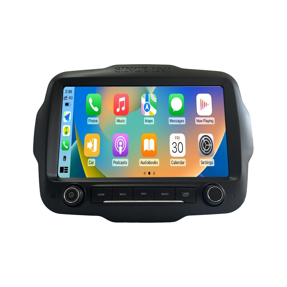 ZWNAV 9'' Android13 Car Radio for Jeep Renegade 2016-2021 Stereo Headunit Touchscreen GPS Navigation Wireless CarPlay Multimedia Player Bluetooth WiFi (8+256GB)