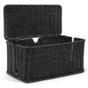 ZhiYo Rattan Cable Management Box, Black Cord Organizer, 12.5" x 5" x 5.2" view 1