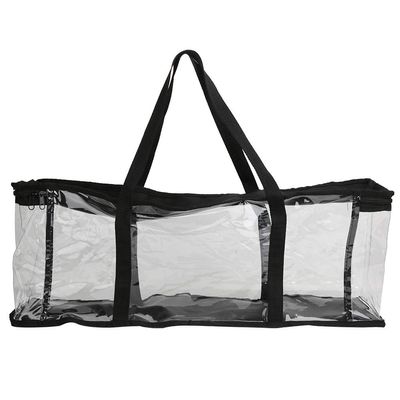 DVD Storage Bag, Large Capacity Clear PVC Storage Bag, Transparent PVC Media Storage, Portable Transparent Moving Tote with Reinforced Handle for CDs, Albums, Video Games