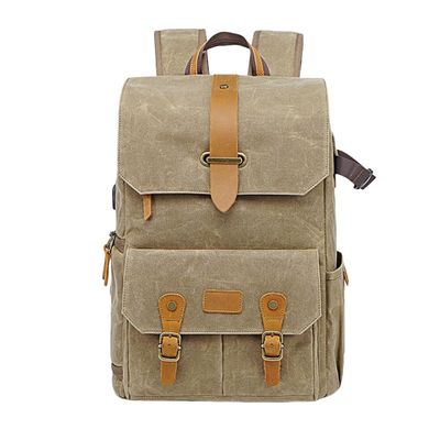 Camera, Drone, Laptop, Waterbottle Backpack, Camera Backpack with Laptop Compartment, DSLR/Drones/Tripod Backpack (Khaki,28 * 16 * 43cm)