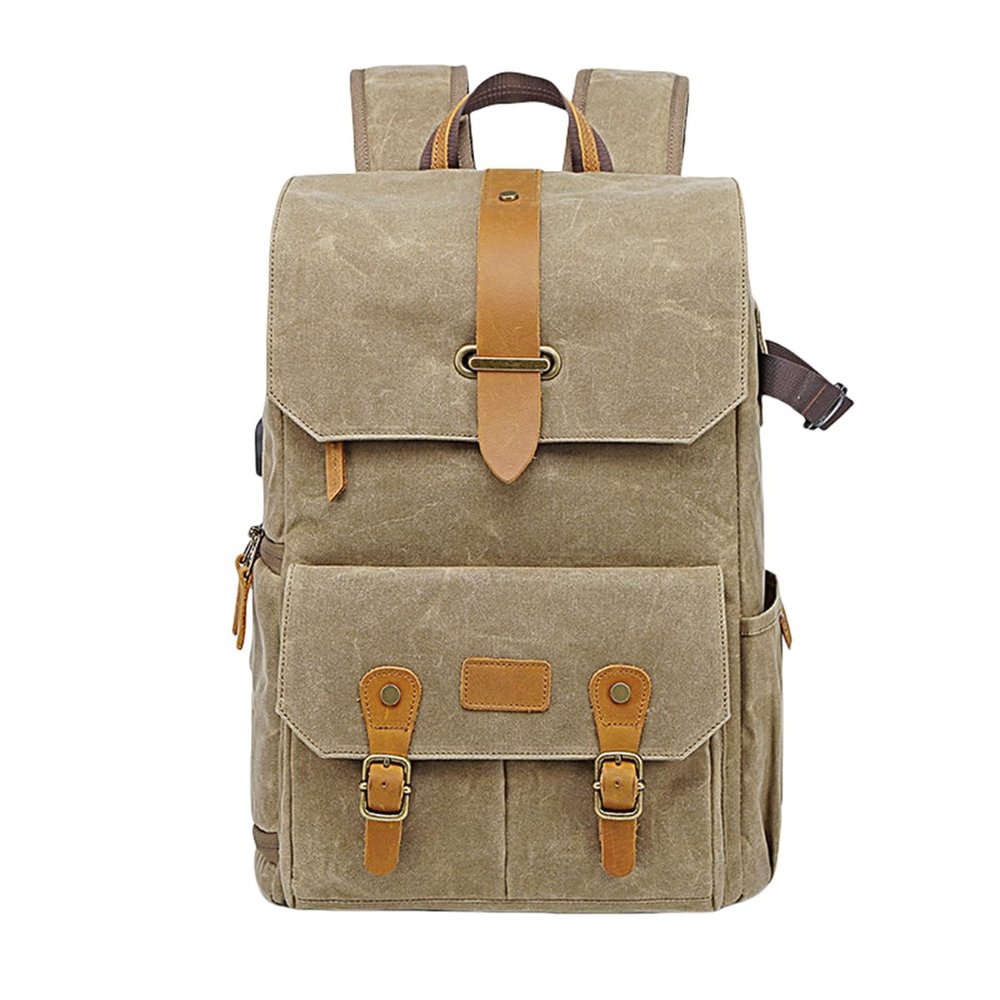 Camera, Drone, Laptop, Waterbottle Backpack, Camera Backpack with Laptop Compartment, DSLR/Drones/Tripod Backpack (Khaki,28 * 16 * 43cm)
