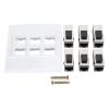 Cat6 Ethernet Wall Plate, 6 Port Female to Female, Detachable Keystone Jack, with Low Voltage Mounting Brackets view 1