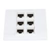 Cat6 Ethernet Wall Plate, 6 Port Female to Female, Detachable Keystone Jack, with Low Voltage Mounting Brackets view 2