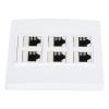 Cat6 Ethernet Wall Plate, 6 Port Female to Female, Detachable Keystone Jack, with Low Voltage Mounting Brackets view 3