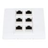 Cat6 Ethernet Wall Plate, 6 Port Female to Female, Detachable Keystone Jack, with Low Voltage Mounting Brackets view 4