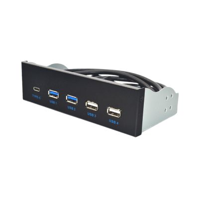 5.25" Media Dashboards USB 3.1 Front Panel 2 USB3.0 + 2 USB2.0 + TypeC TypeE for PC Desktop 5.25" ROM Bay