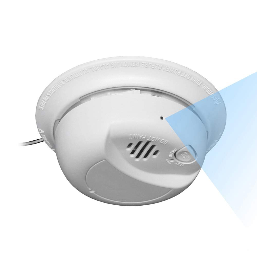 WF-404H: WiFi Smoke Detector Camera (12VDC, Side-Down View, Ceiling Mount) Smoke Detector is None-Functional