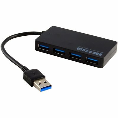 Compact 4-Port USB 3.0 Hub 5Gbps Portable for PC Mac Laptop Notebook Desktop
