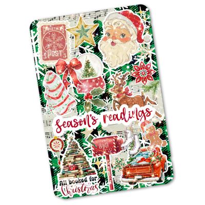 Clear Back Cover Insert for Kindle | Bookish Kindle Decor | Christmas Kindle Insert for Clear Case | Booktok Holiday Stickers Case Insert | Book Gifts for Women (Kindle Paperwhite 11th Generation)