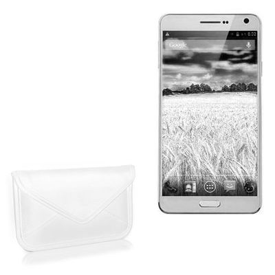 BoxWave Case Compatible with Mlais MX69 - Elite Leather Messenger Pouch, Synthetic Leather Cover Case Envelope Design - Ivory White