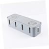 FELTECHELECTR 2pcs Indoor Cable Organizer Box Plastic Data Cable Storage Case for Tidy Spaces Grey for Desk and Wall Use Efficient Cord Management view 4