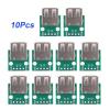 10Pcs USB Type A Female Socket USB Board 2.54mm Pitch Adapter Breakout Board 2.54mm Pitch Adapter Connector DIP DIY USB Power Supply Breadboard Design view 3