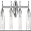 Maxim Lighting Swirl 4-Light Bath Vanity Light | Satin Nickel Steel Finish | Clear Ribbed Glass Shade | Traditional Indoor Light Fixture | Ideal for Bathrooms & Powder Rooms | 21354CRSN view 1