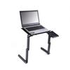 Hoement Adjustable Portable Laptop Stand Folding Design and Side Mouse Pad Lightweight Aluminum Desk for Home Office Use Black Versatile for Cooling and Projector Support view 2