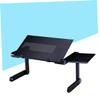 Hoement Adjustable Portable Laptop Stand Folding Design and Side Mouse Pad Lightweight Aluminum Desk for Home Office Use Black Versatile for Cooling and Projector Support view 3