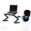 Hoement Adjustable Portable Laptop Stand Folding Design and Side Mouse Pad Lightweight Aluminum Desk for Home Office Use Black Versatile for Cooling and Projector Support view 4