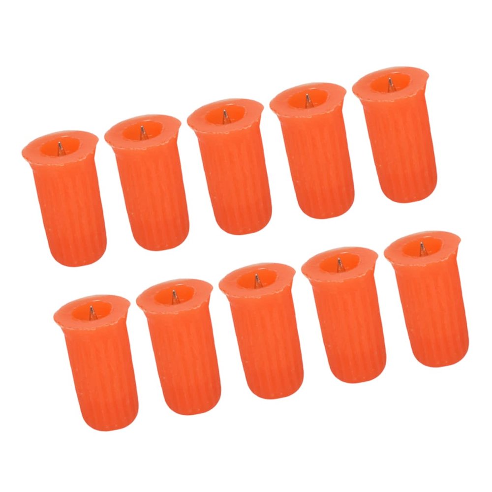 100Pcs Eyelash Glue Bottle Plugs Blocking Needles Portable Plastic Orange