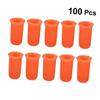 100Pcs Eyelash Glue Bottle Plugs Blocking Needles Portable Plastic Orange view 4