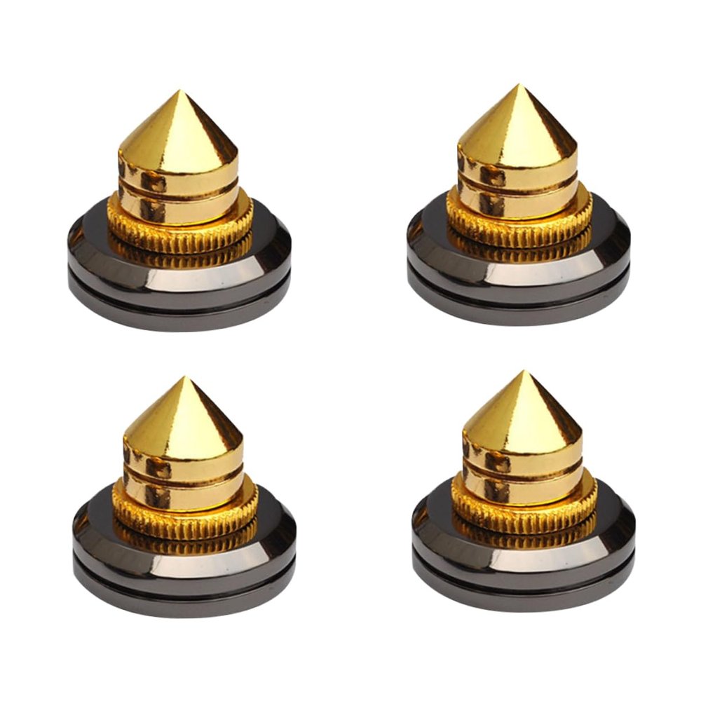 Hoement 4pcs Pure Speaker Spikes Stand Feet Pad Turntable Isolation Pads Audio for Speaker