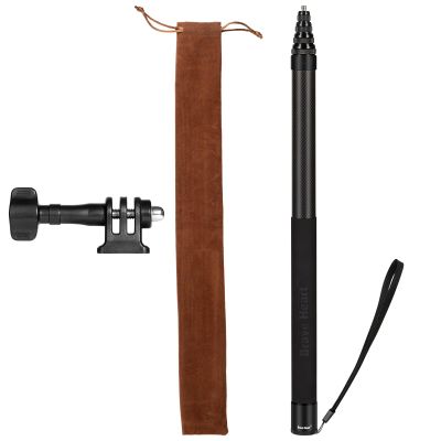 3m Selfie Stick 118 Inch Carbon Fiber Invisible Ultra Long Extension Pole for Insta360 ONE X5 X4 X 3 ONE X2 ONE R ONE RS X3 R X Action Camera (Black)