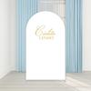 Aerdce Mexican Fiesta Talavera Wedding Party Decoration Arch Backdrop Cover White Stretchy Arched Stands Covers for Baptismx Birthday Baby Shower Parties Decoration(Only Cover) view 2