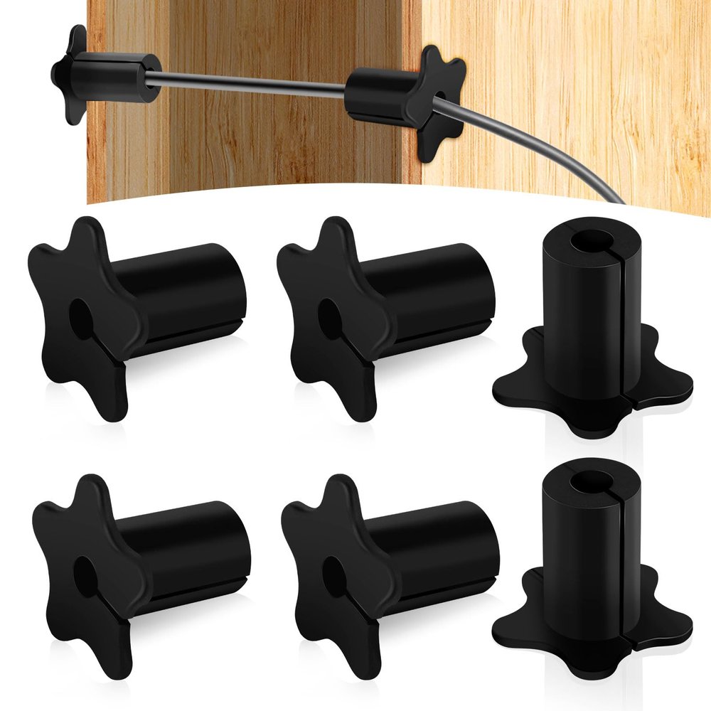 6pcs Cable Routing Kit for Starlink, Silicone Cable Feed Pass Through Bushings Cable Grommet for 5/8 Inch Cables Wall Hole Cable Routing Kit Accessories for Starlink Ethernet Cables (Black)